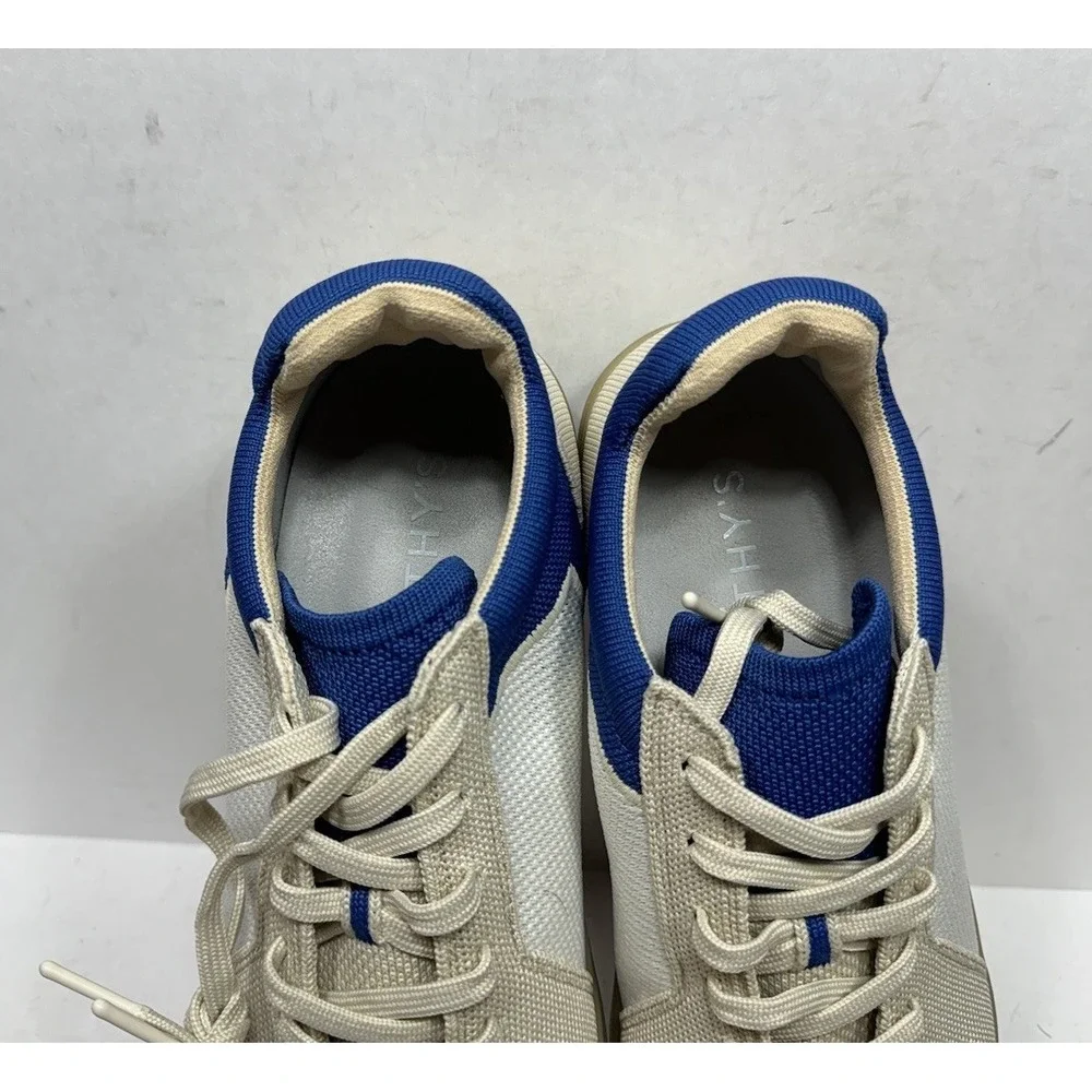 Rothy's The RS01 Mens Size 9 Casual Knitted Sneaker Shoes‎ Coastal Blue Cream